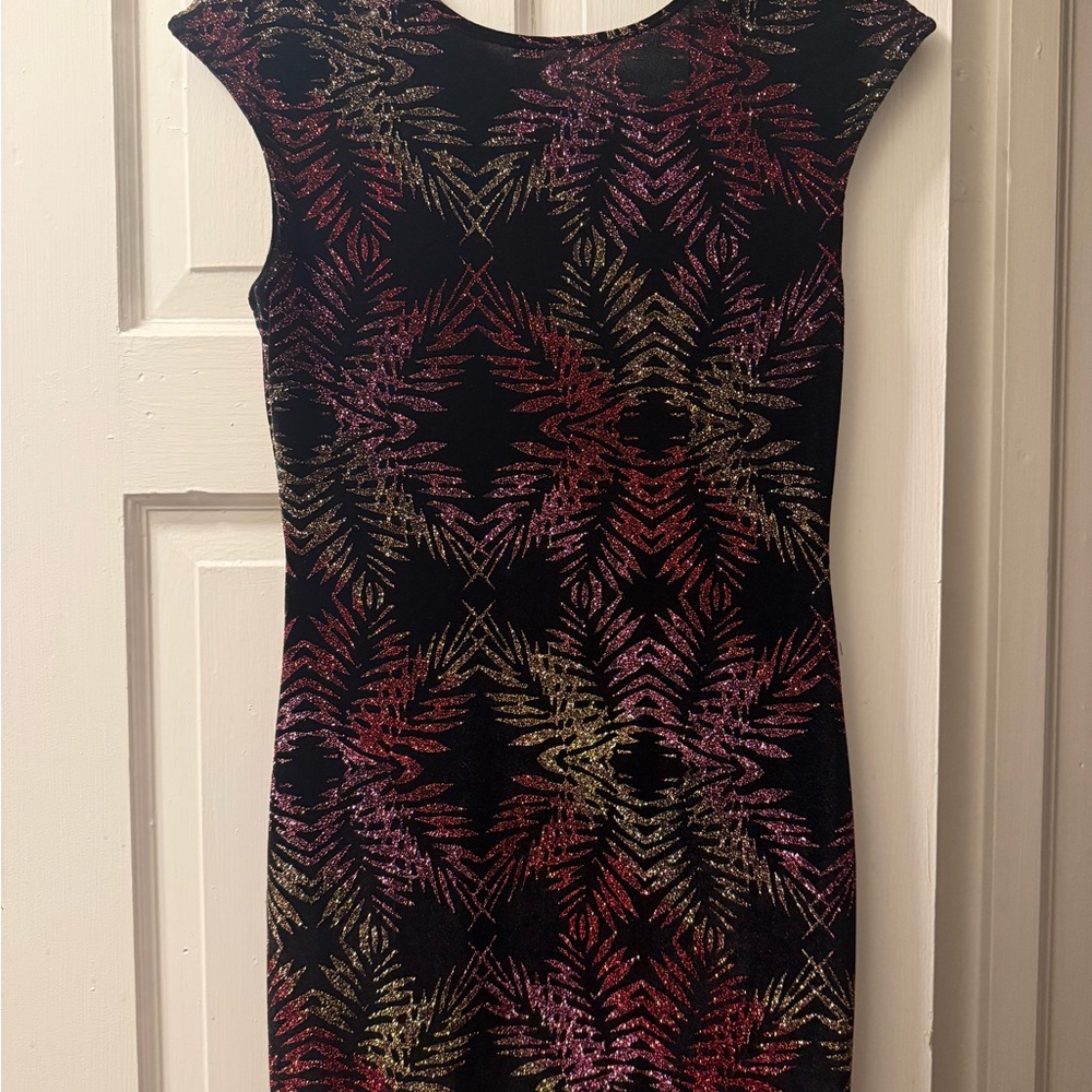 Elegant Black and Gold Patterned Dress